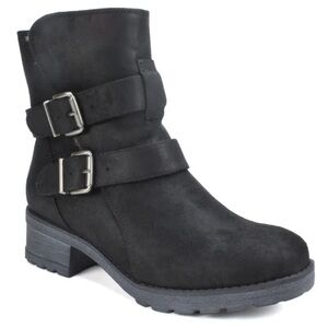 White Mountain~ Women’s Black Size 10 CHASTITY BOOT Moto Style Ankle Bootie NWOB